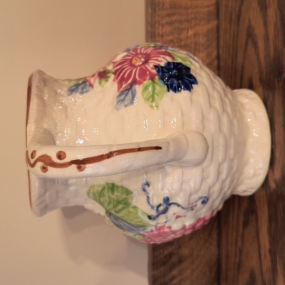 Vintage Ceramic Braided Floral Pitcher - Picture 5 of 15